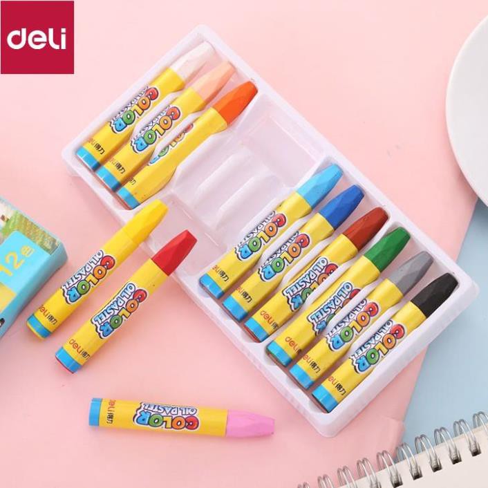 Bút sáp dầu học sinh Deli - 12 màu/18 màu/24 màu/36 màu - 1 hộp - 6961/6962/6963/6964 [Deli]