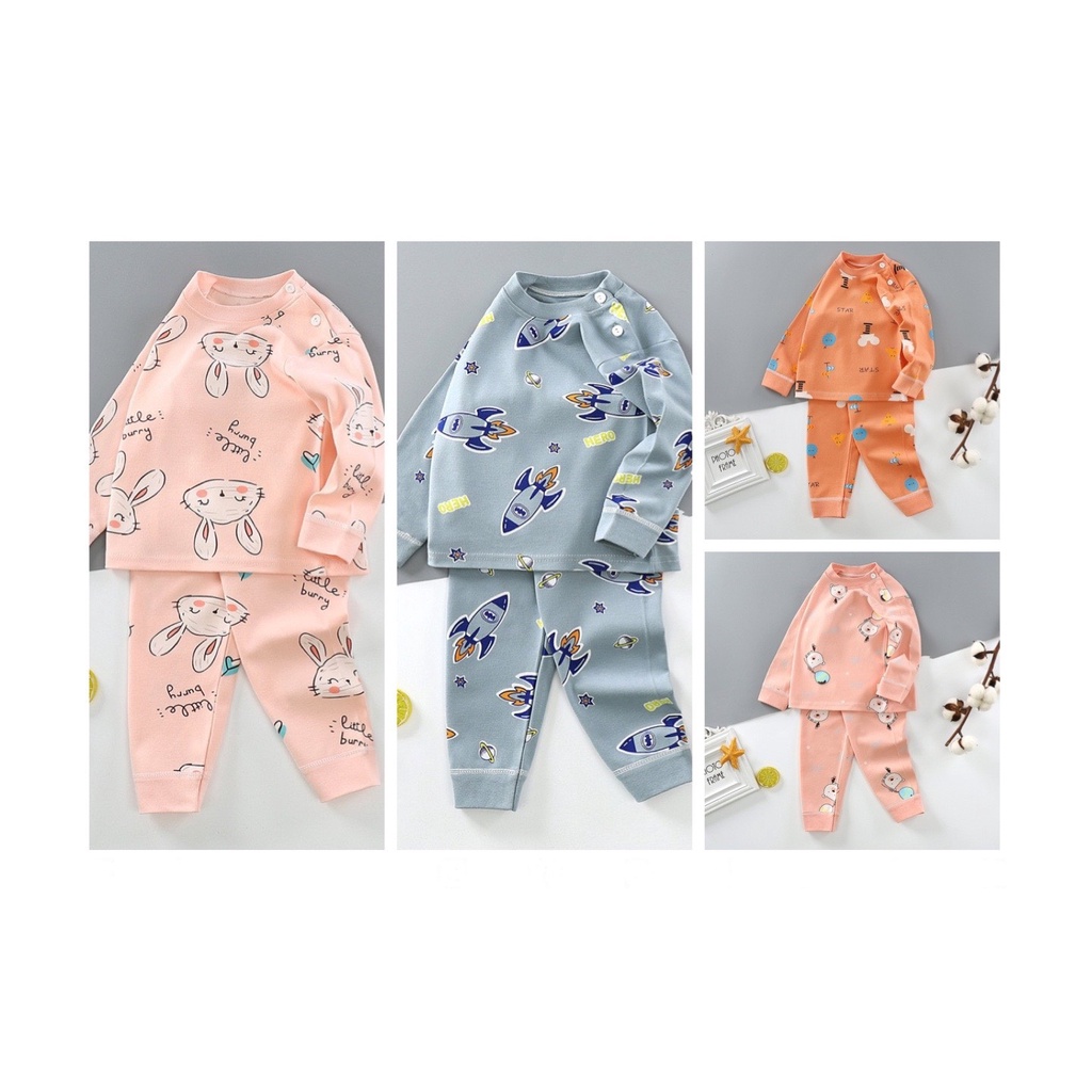 Bộ Quần Áo Thu Đông Cotton Cho Bé Trai Và Bé Gái Từ 1 Đến 5 Tuổi Co Giãn Dễ Chịu Với Làn Da Của Bé Coca2018