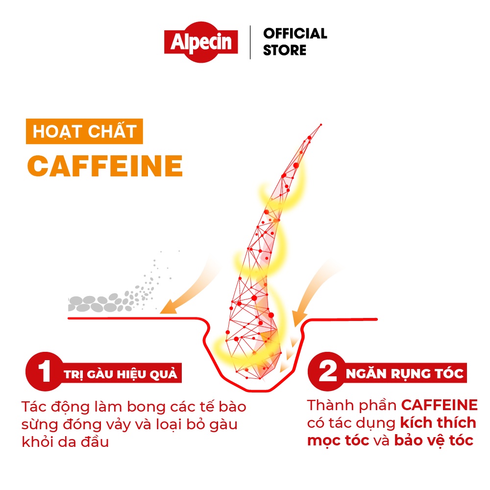 Combo 2 Dầu gội caffeine giảm gàu ngứa và tinh chất ngăn rụng tóc Alpecin Double Effect