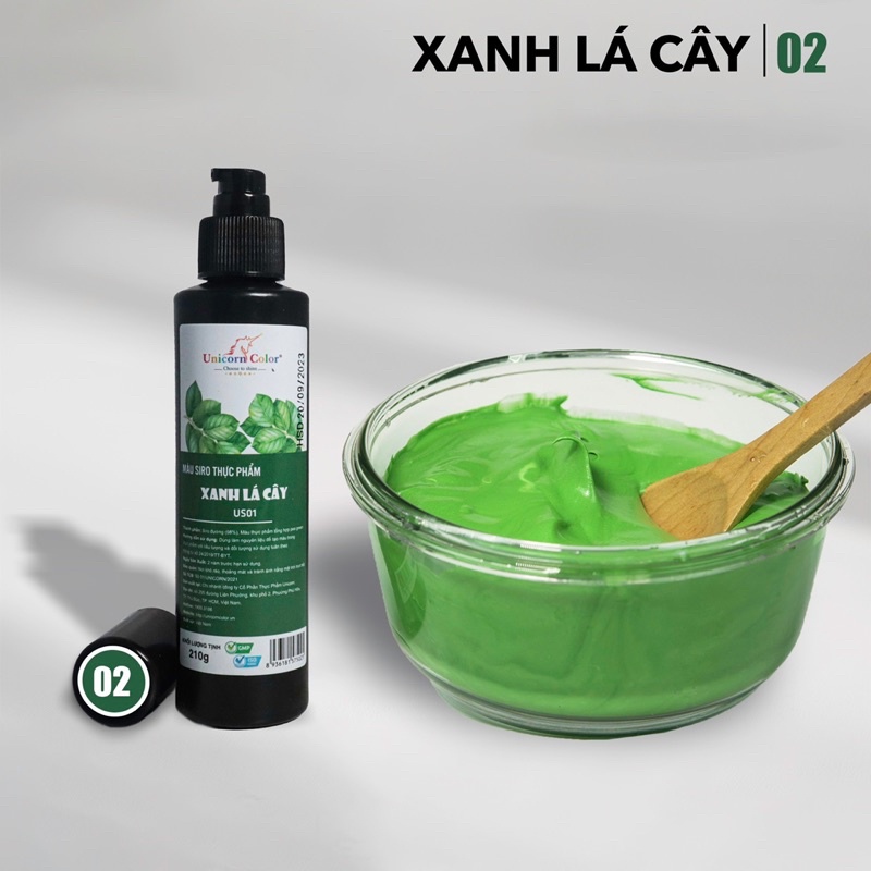 Màu Thực Phẩm 60ml -210ml UNICORN - Màu Xanh Lá Cây A 02