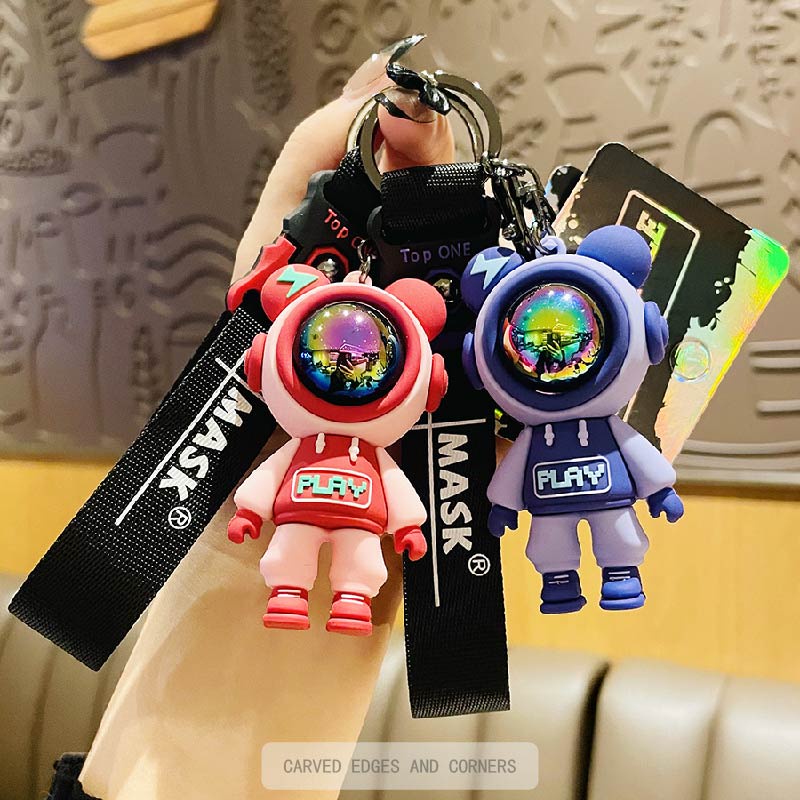 Carve.A Store Móc Khóa Hình Gấu Tia Chớp Dễ Thương trang trí ba lô