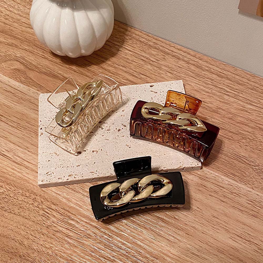 Kẹp Tóc Kim Loại Hình Vuông Phong Cách Hàn Quốc Cho Nữ