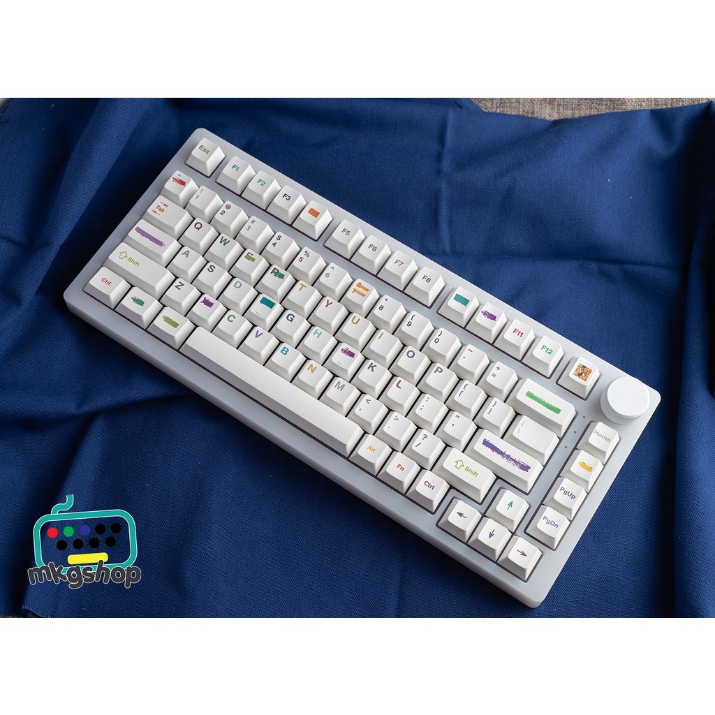 Keycap bút xóa màu sắc nhựa PBT in nhiệt 136 nút bàn phím cơ đẹp