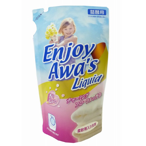 Nước giặt ENJOY AWA'S Rocket Nhật Bản 800g làm sạch mềm vải (hương hoa cỏ)