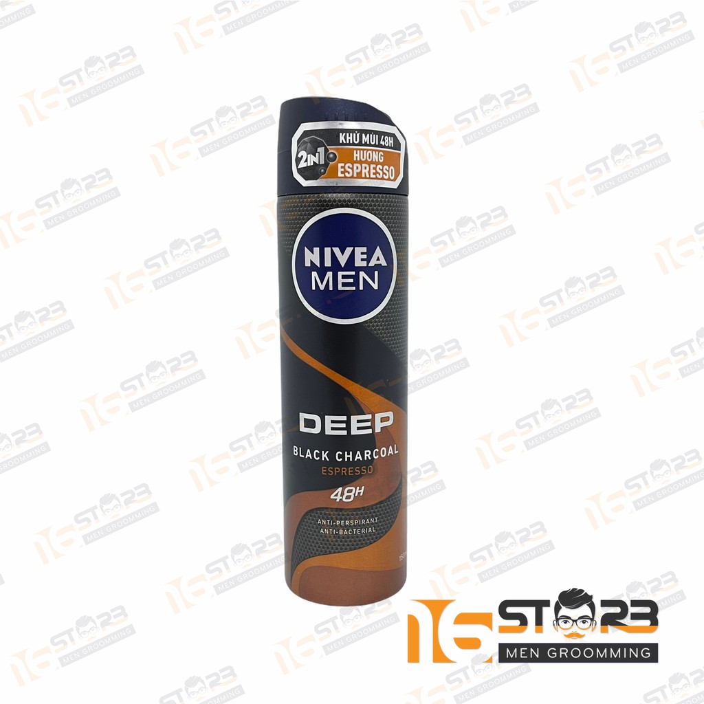 [Chính Hãng 100%] Xịt ngăn mùi Nivea Men Deep 150ml