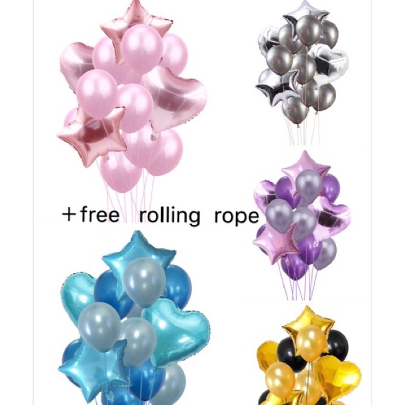 Set 15 Bong Bóng Lá Nhôm Trang Trí Tiệc