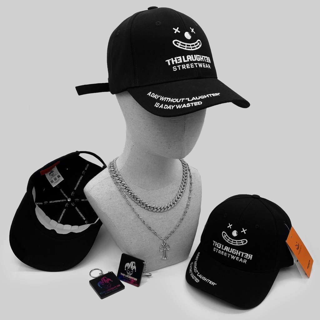 [Mã 252FASHIONSALE giảm 12% đơn 99K] [TẶNG MÓC KHÓA] - LAUGHTER EMBROIDERED BASIC CAP