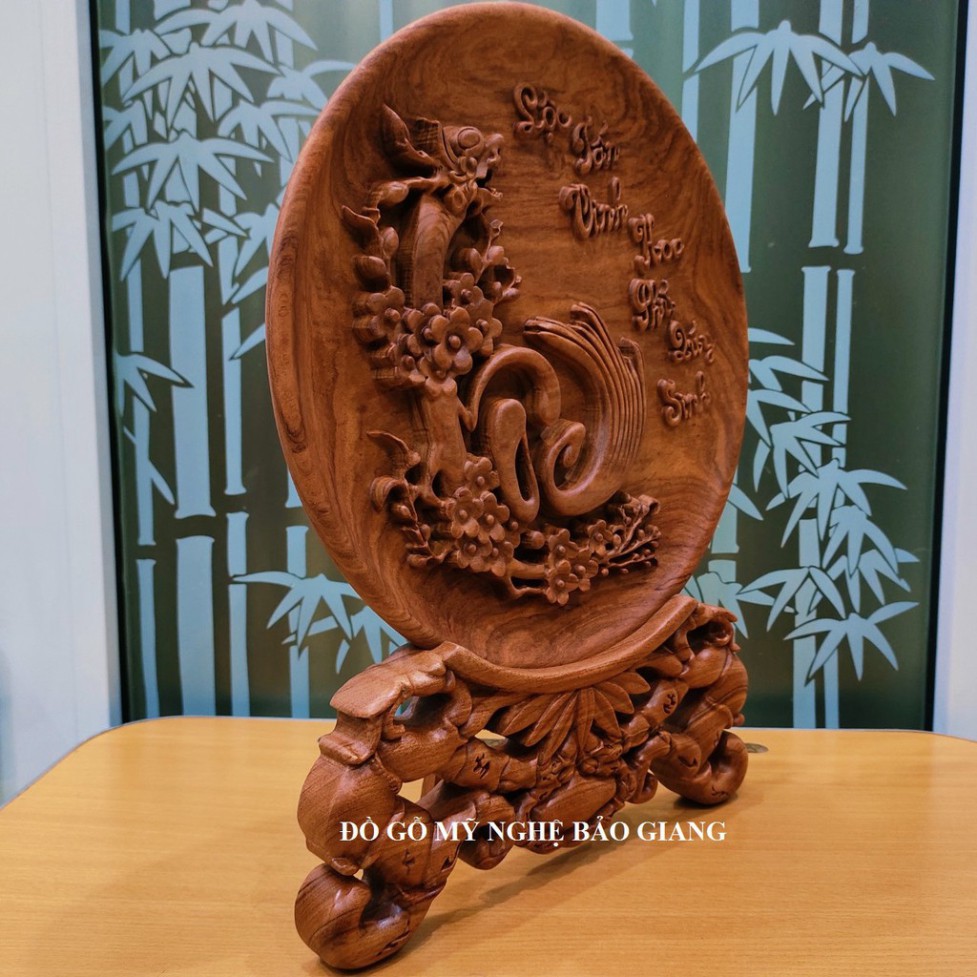 Đĩa trang trí phong thủy chữ LỘC gỗ hương - CHẤT LƯỢNG TUYỆT ĐỐI