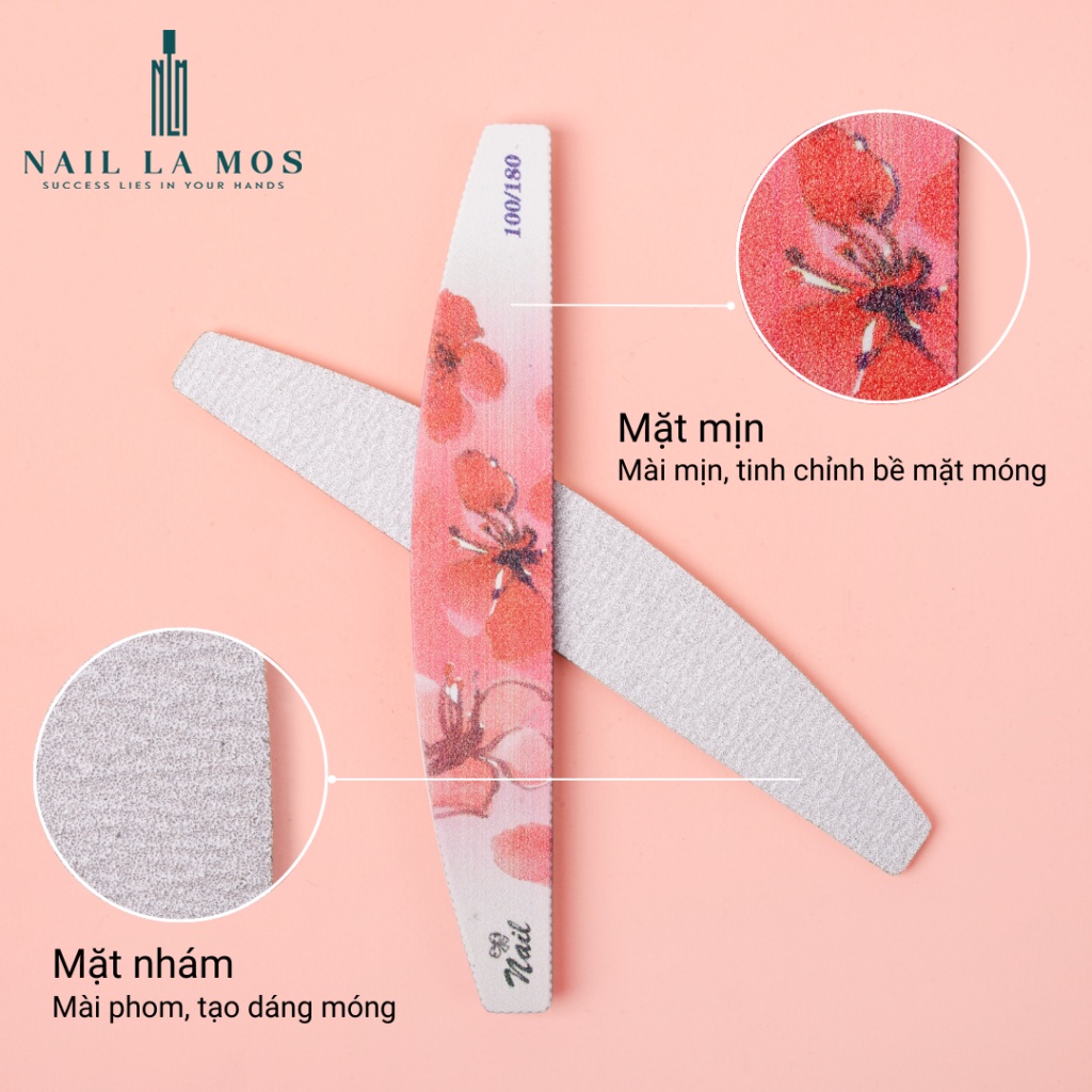 Set 6 chiếc dũa móng hình bán nguyệt Lime Set - loại dày đủ màu chuyên dụng ngành nail