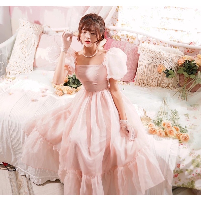 Váy Babydoll Sweety Dress Organza May 2 Lớp, Bọc Viền Cẩn Thận Thiết Kế by_isislove