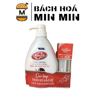 Nước rửa tay Lifebuoy màu đỏ bảo vệ vượt trội 500g TẶNG nước rửa tay khô dạng gel 90ml