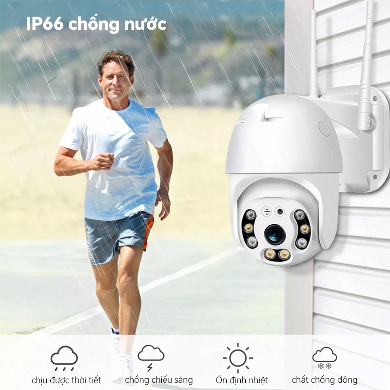 Camera V380 P2 PRO 5MP 1920P HD Wifi Không Dây Camera An Ninh IP Thông Minh Máy Ảnh Ngoài Trời Chống Thấm Đèn Treo Tường