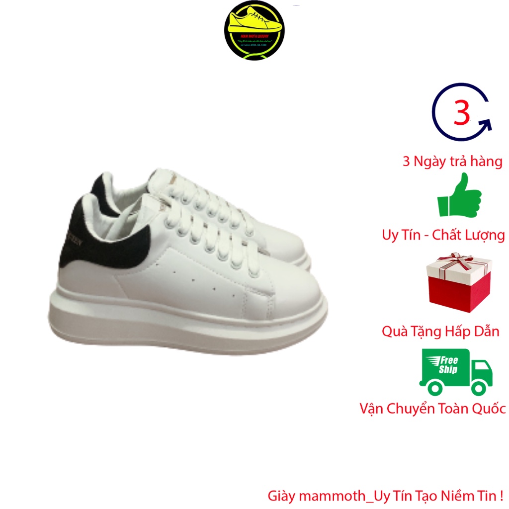 Giày mcq,giày mcqueen gót nhung đen dây lụa sneaker full bill box phụ kiện mammoth