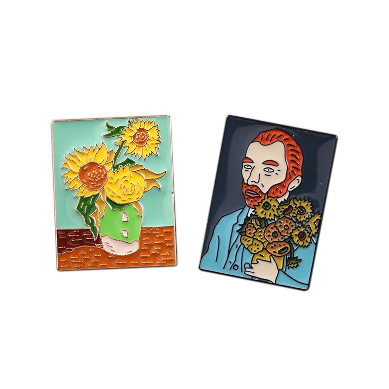 Huy Hiệu Cài Áo Nghệ Thuật Van Gogh Dễ Thương Cá Tính Trang Trí Balo, Túi Xách, Quần Áo (Pin / Ghim)