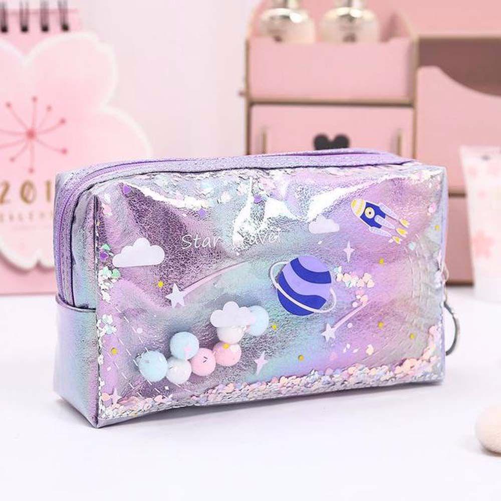 Hộp Đựng Bút / Đồ Trang Điểm Sức Chứa Lớn In Họa Tiết Ngôi Sao QUINTON Dễ Thương Cho Học Sinh / Văn Phòng Ốp