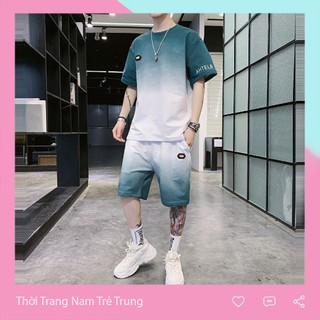 Bộ Quần Áo Nam Tay Lỡ Phom Rộng,Thun Nam Mùa Hè - BD12