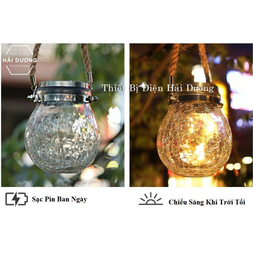 Lọ Thủy Tinh Đèn Led Treo Cây Năng Lượng Mặt Trời MT-145 led đom đóm decor lạ mắt 3m 30 hạt led - BH 1 năm - Siêu sáng