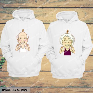 Áo đôi hoodie cực dễ thương ( tặng móc khóa đôi)