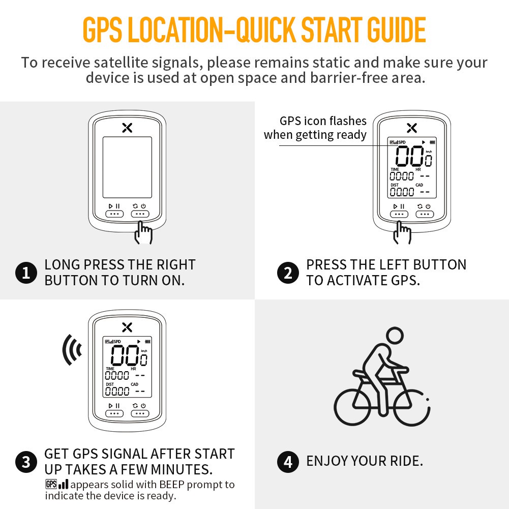 Thiết bị định vị GPS không dây XOSS G/G+ chống nước cho xe đạp