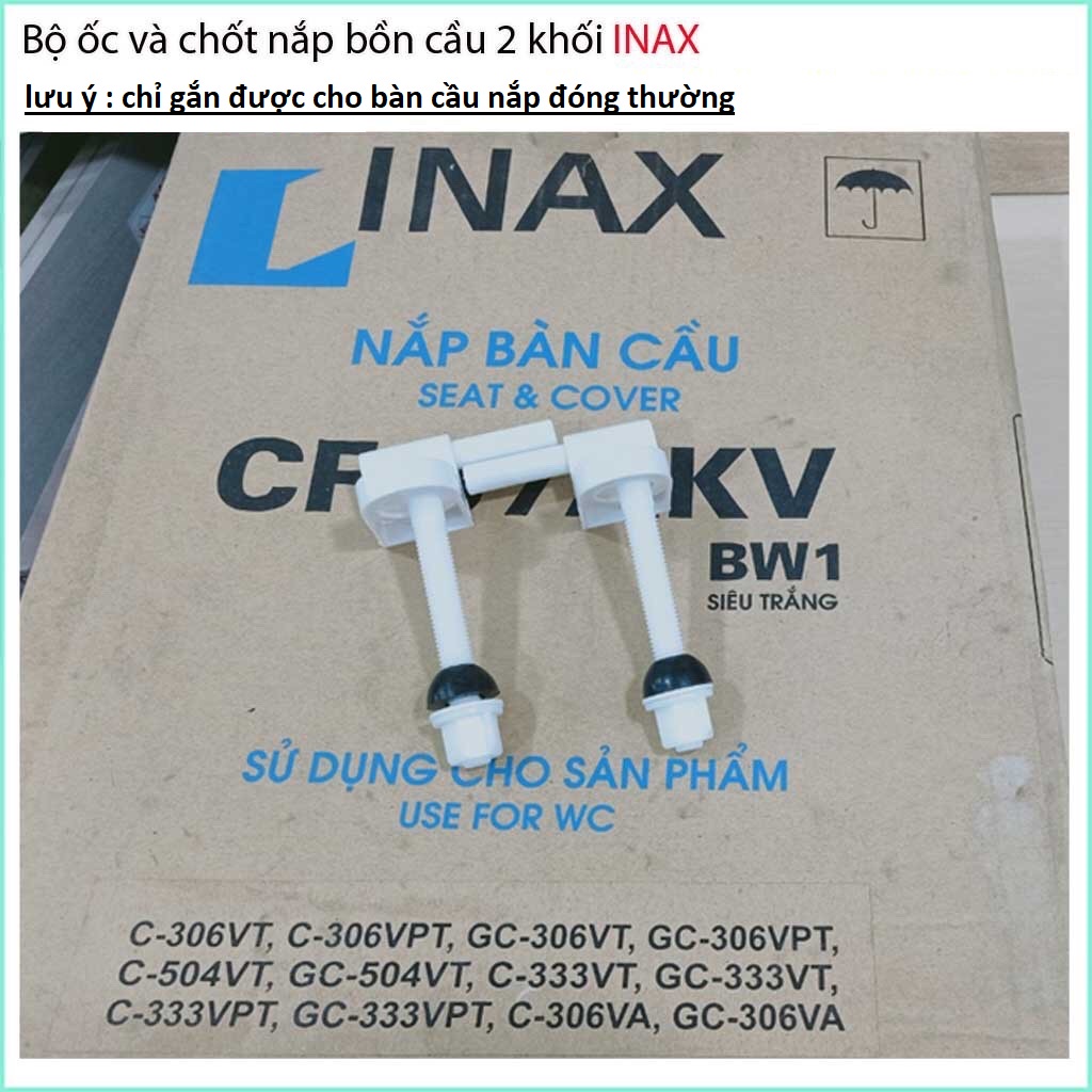 Ốc chốt nhựa dùng cho nắp bàn cầu Inax, bộ ốc chốt cho nắp thường bồn cầu Inax