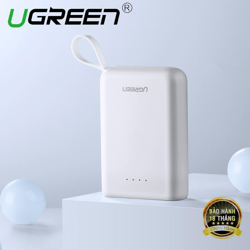 Pin sạc dự phòng Ugreen 60197 dung lượng 10.000Mah màu trắng cao cấp - Hapu Shop