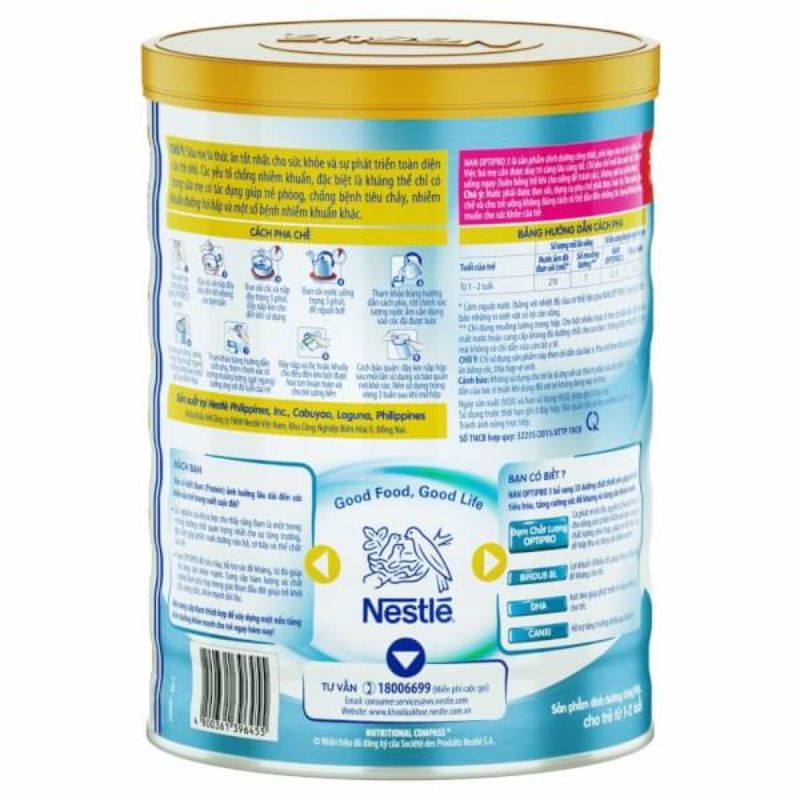 Sữa bột NAN optipro số 3 1,5kg (mẫu mới)