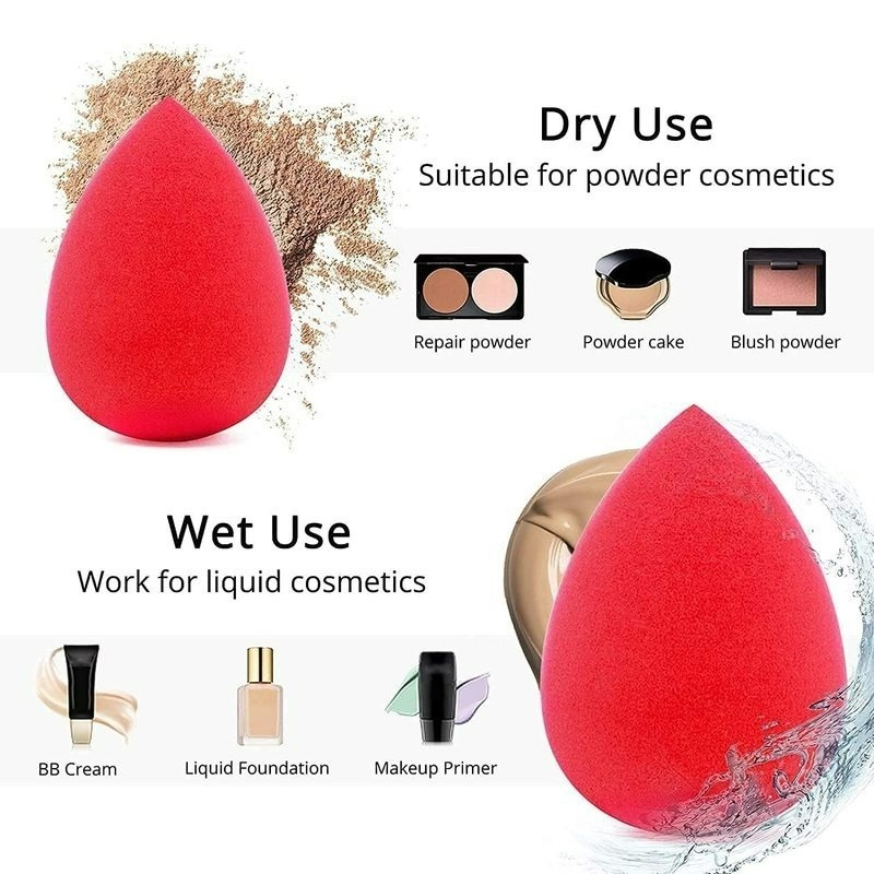 Set 6 Mút Tán Kem Che Khuyết Điểm Mini Mềm Mịn Tự Nhiên Không latex Hình Quả Trứng