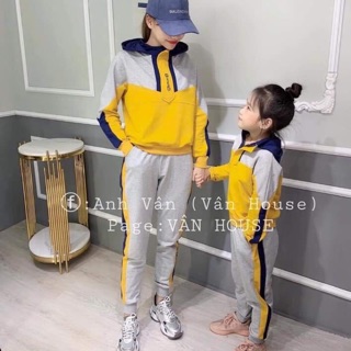 Sét bộ thể thao phối vàng mẹ con