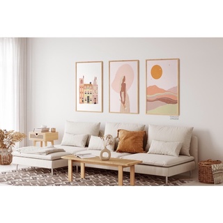Tranh in canvas cô gái boho treo phòng khách mã 1258 góc nhà decor