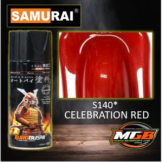 S140 _ Chai sơn xịt sơn xe máy Samurai S140 _Celebration Red _ màu đỏ rực Suzuki shop uy tín, giao nhanh, giá rẻ
