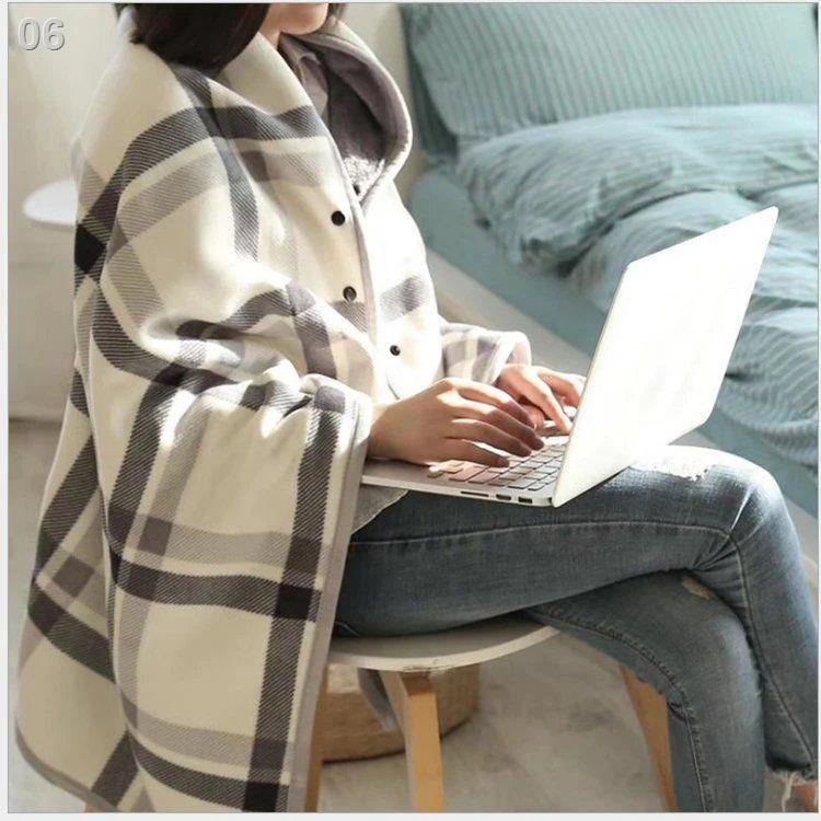 ▦Văn phòng sinh viên ngủ trưa khăn choàng chăn dày san hô lông cừu sofa mùa đông lười biếng chăn chăn áo choàng áo choàn