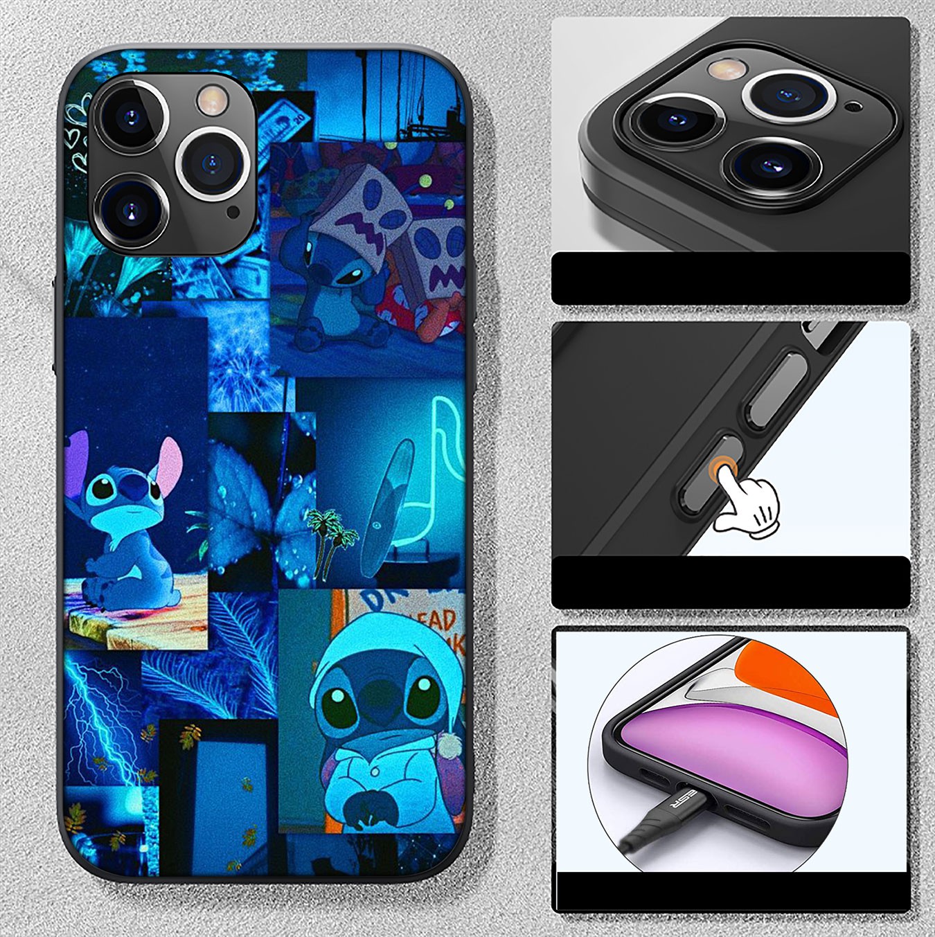 Samsung Galaxy A9 A8 A7 A6 Plus J8 2018 + A21S A70 M20 A6+ A8+ 6Plus Casing Soft Silicone Cartoon Stich Phone Case