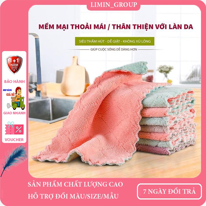 Khăn lau đa năng 2 mặt lau Bếp - Rửa bát - lau Bàn khăn thấm nước siêu tốt nhanh khô