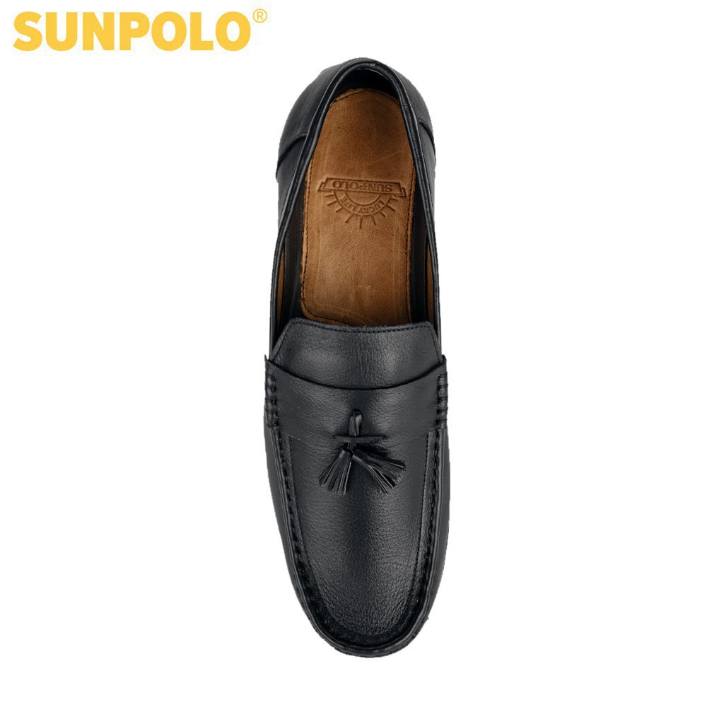 [Sale 3/3]Giày Lười Nam Da Bò SUNPOLO Đen Nâu Xanh Navy - SUKT2581DNX -x13