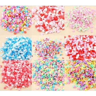 100g cốm giả làm slime, phụ kiện chụp ảnh, làm đồ handmade : cốm ngôi sao, cầu vồng, bông tuyết, bông hoa, trái tim,tròn