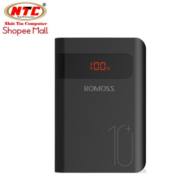 Pin sạc dự phòng Romoss Sense4 PS+ 10000mAh 2 cổng input/output, hỗ trợ QC3.0/PD18W/FCP - Hãng phân phối