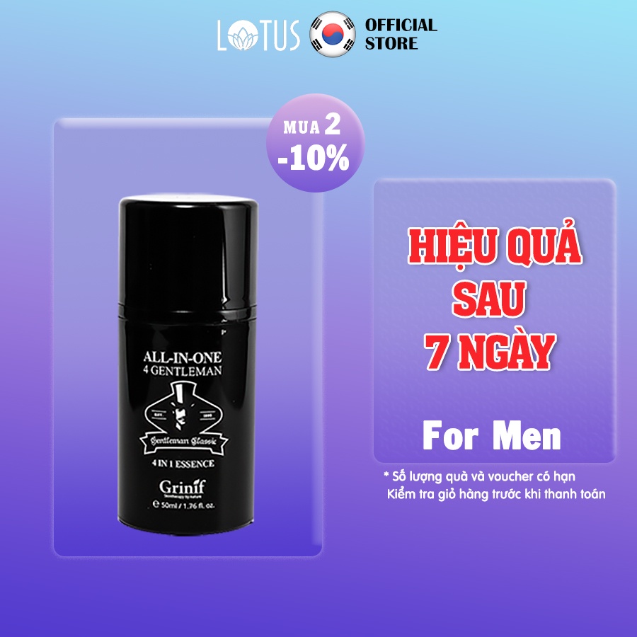 Kem dưỡng trắng da, chống lão hóa, dưỡng ẩm da, giảm thâm nám 4 trong 1 cho nam giới GRINIF All In One 4 Gentleman 50ml