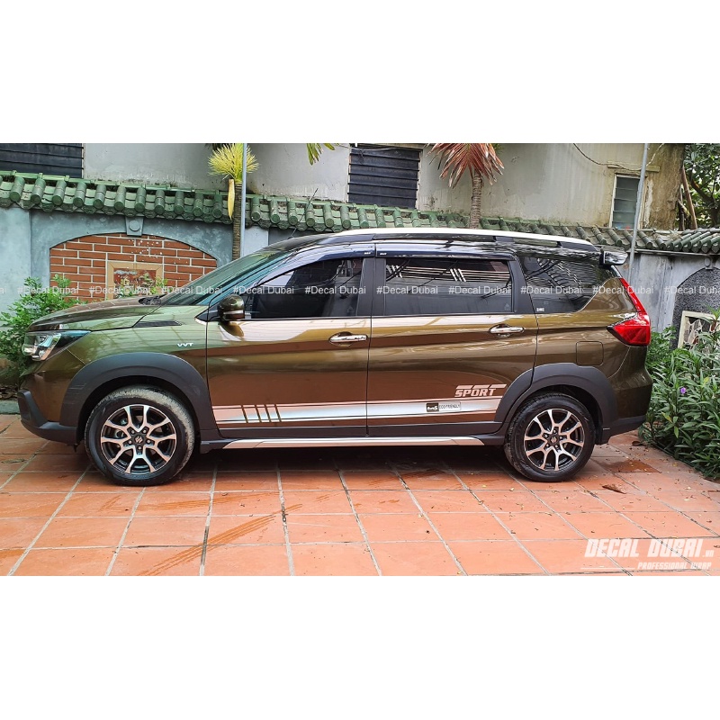 Tem Dán Trang Trí Sườn Xe Ô Tô XL7 Nâu Phong Cách Thể Thao - Thiết kế và chỉnh sửa theo yêu cầu - Decal Dubai