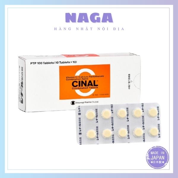 Viên Uống Vitamin C Cinal, Trắng da, Mờ thâm nám 100 viên - Nhật Bản