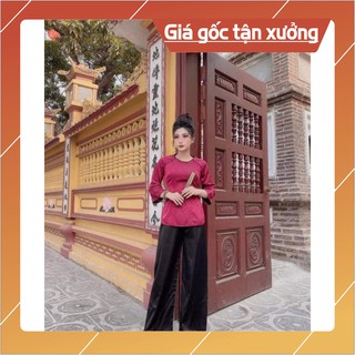 [Hàng thiết kế] Bộ bà ba cao cấp, áo gấm quần lụa