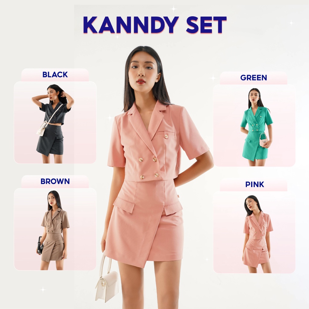 Set blazer nữ Méo shop dáng croptop ngắn tay áo vest phong cách công sở