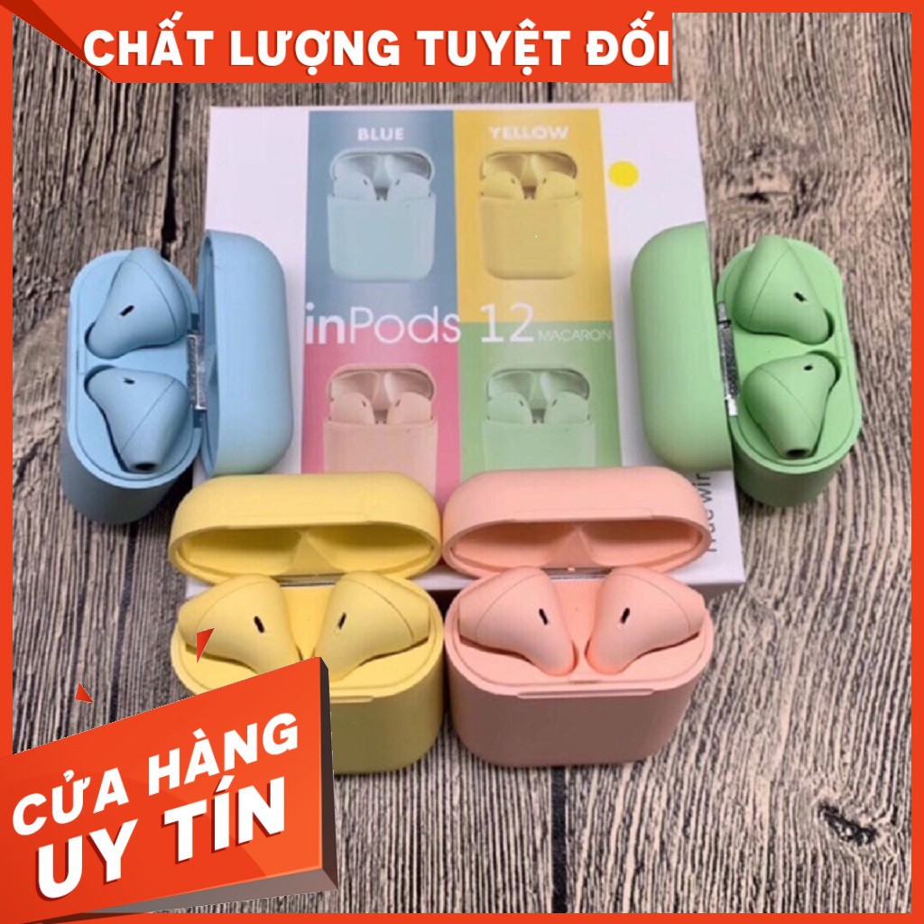 ( ảnh thật - sẵn hàng ) TAI NGHE BLUETOOTH INPOD 12 CẢM BIẾN VÂN TAY ÂM THANH CỰC HAY