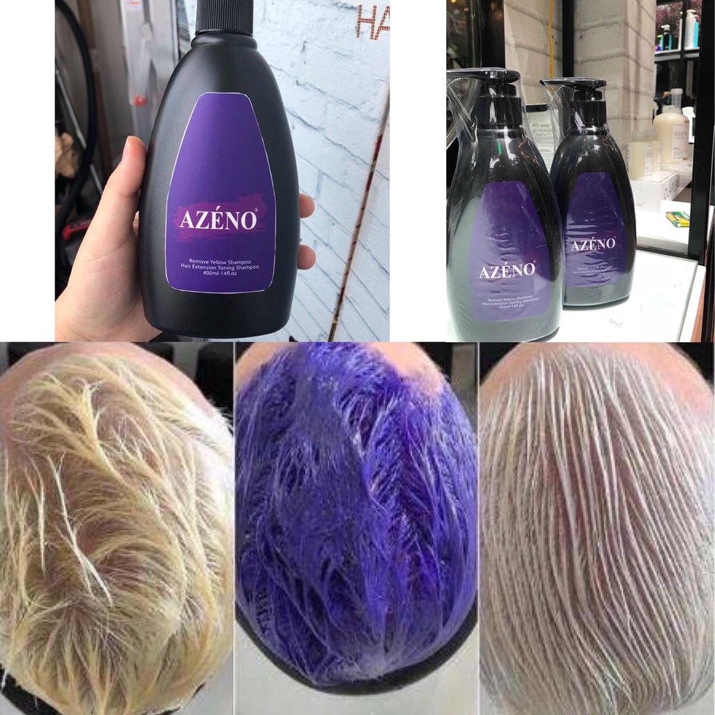 Dầu Gội Tím Khử Vàng AZENO cho tóc nhuộm màu thời trang, tóc tẩy , tóc bạch kim