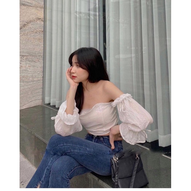 Áo Bèo 2 Dây Đũi Croptop Cúp Ngực, Áo Croptop Nữ Hàn Quốc