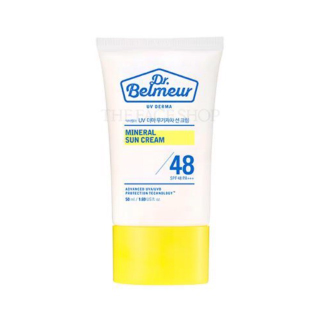 (AUTH) Kem Chống Nắng Vật Lý Màng Khoáng DR BELMEUR MINERAL SUN CREAM SPF 48 +++ The Face Shop