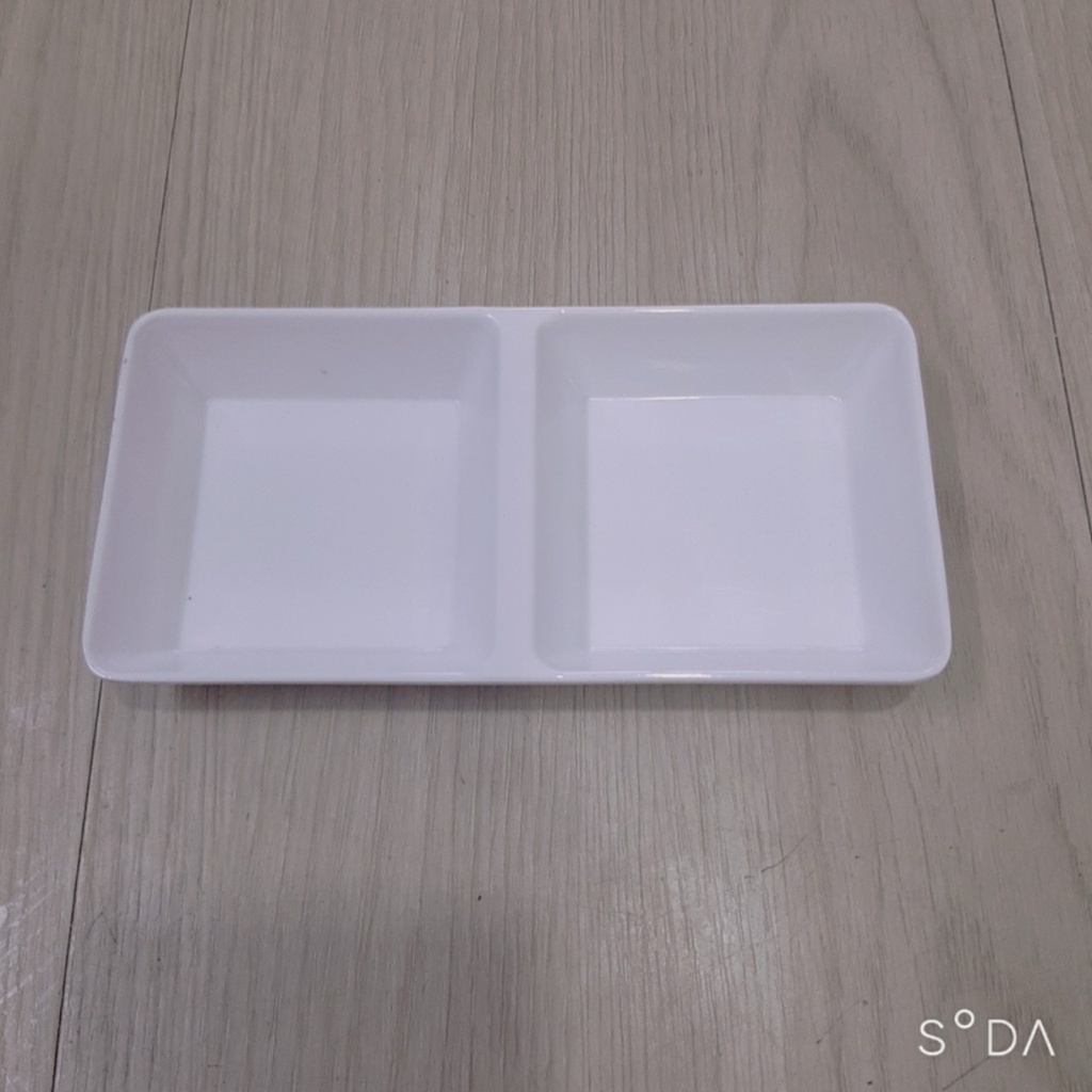 Chén chấm 2 ngăn màu Trắng Melamine C 103 hàng Cao cấp - Sang Trọng