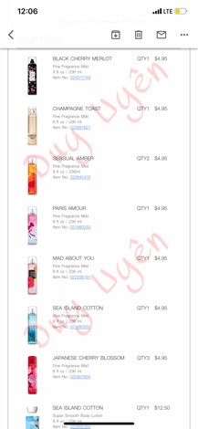 Nước hoa Bath and Bodyworks