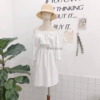 Váy trễ vai tay nơ