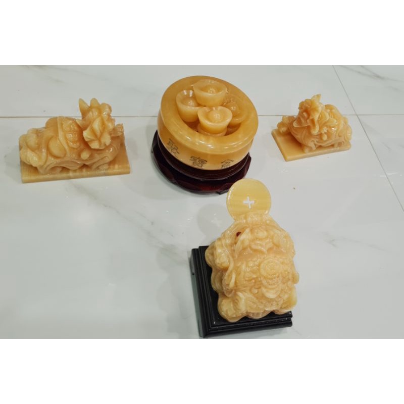 Combo bát tụ bảo 10cm + thiềm thừ 10cm + tỳ hưu 10cm đá ngọc hoàng long tự nhiên