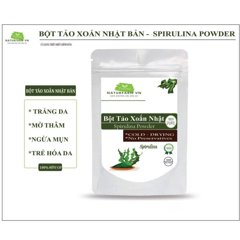 [ 100gr ] Bột tảo xoắn Spirulina nguyên chất Organic - shop bột thiên nhiên handmade